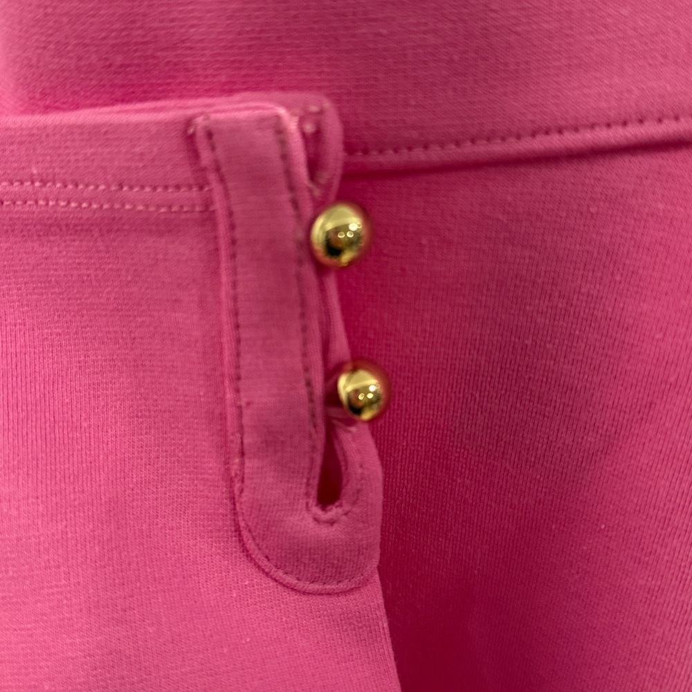 Janie and Jack Vibrant Pink Leggings with gold button detail - Picture 3 of 3